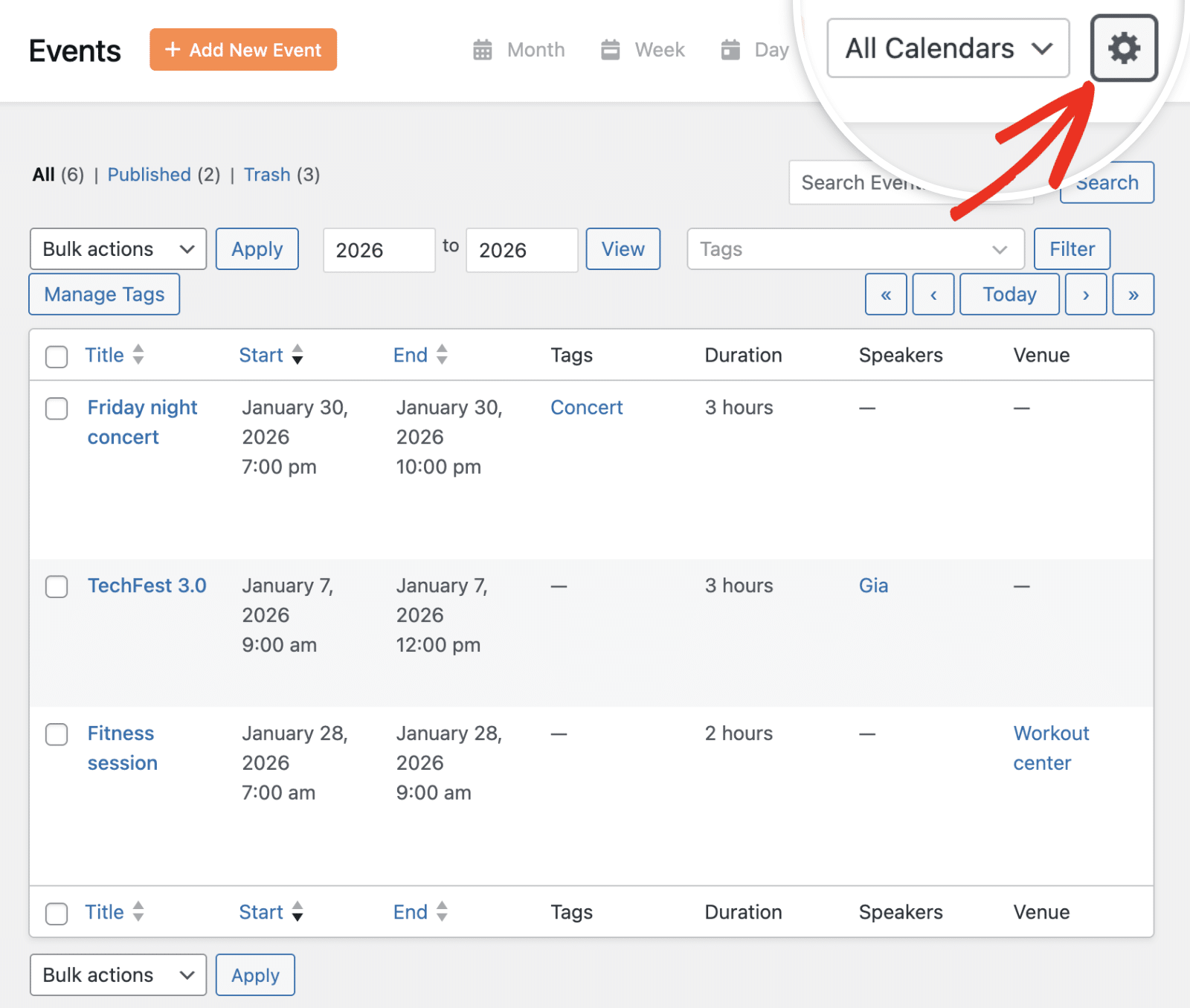 Click settings gear icon