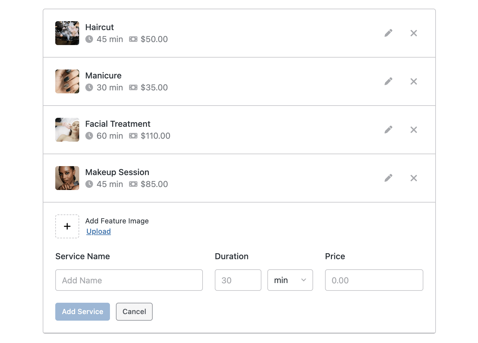 Fill out new service form