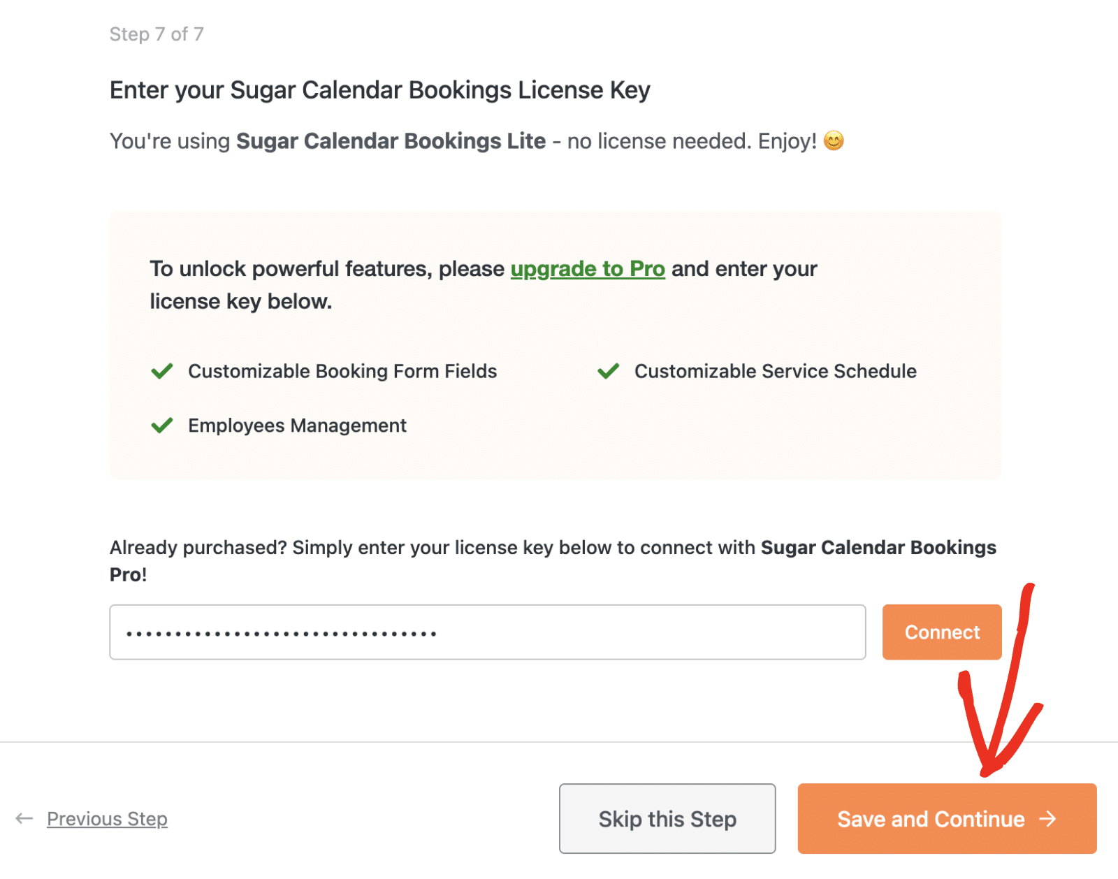 Click save and continue