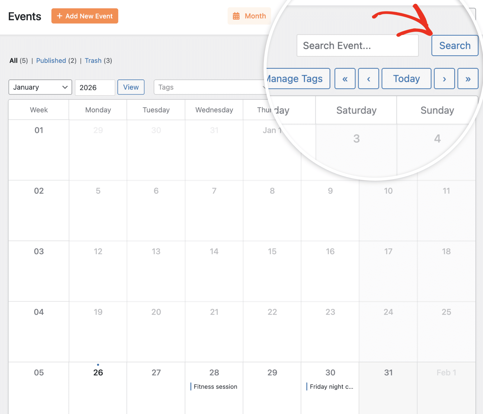 Enter search term in search field