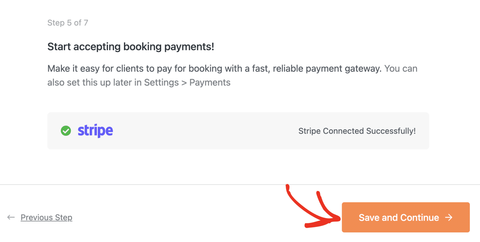 Stripe connected successfully