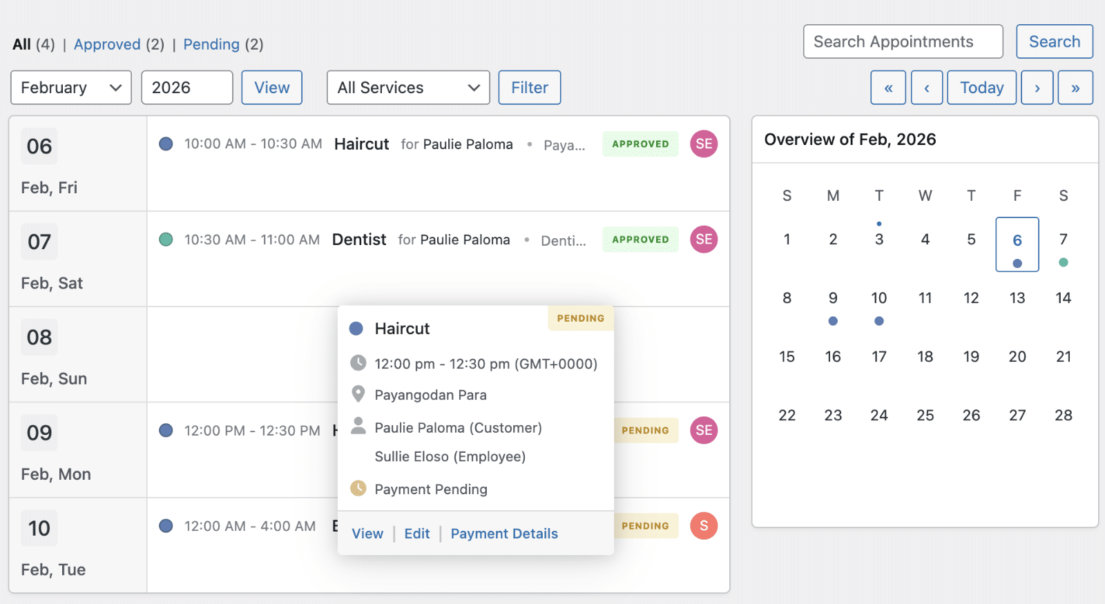 Agenda view overview