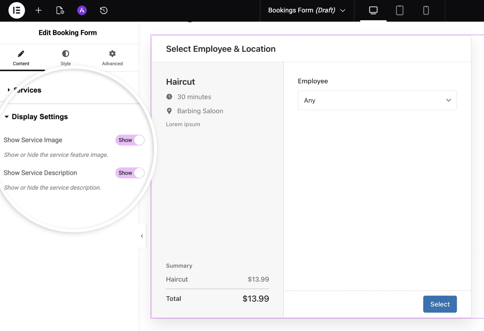 Display Settings section