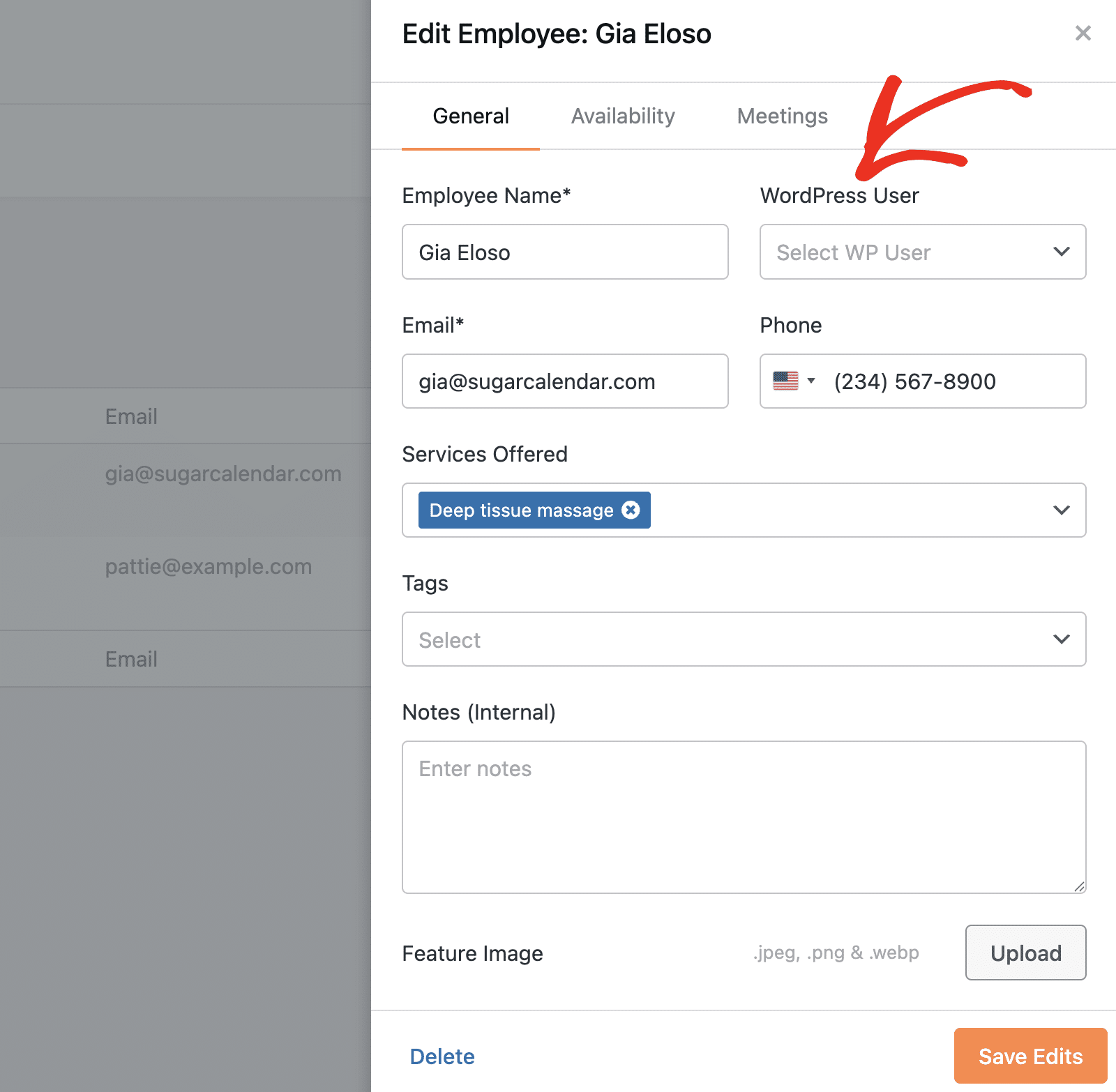 Assign role to existing employee