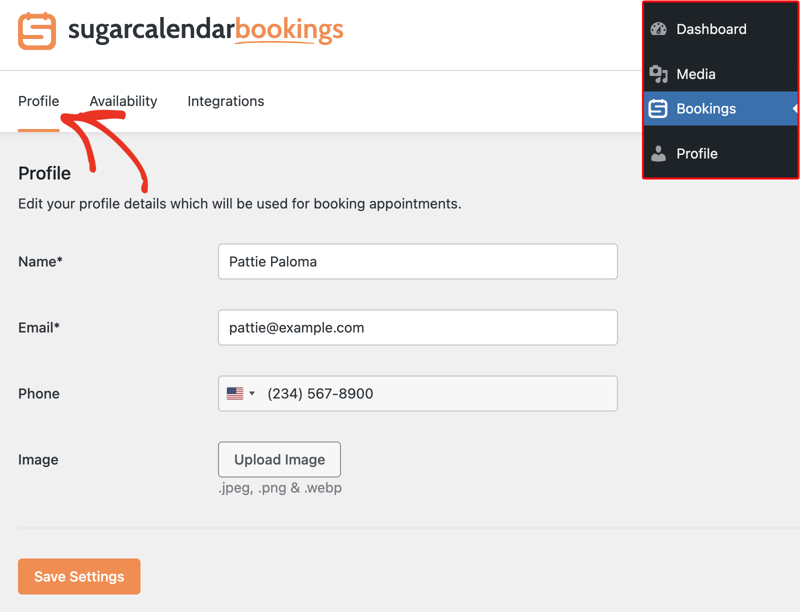 Employee profile tab