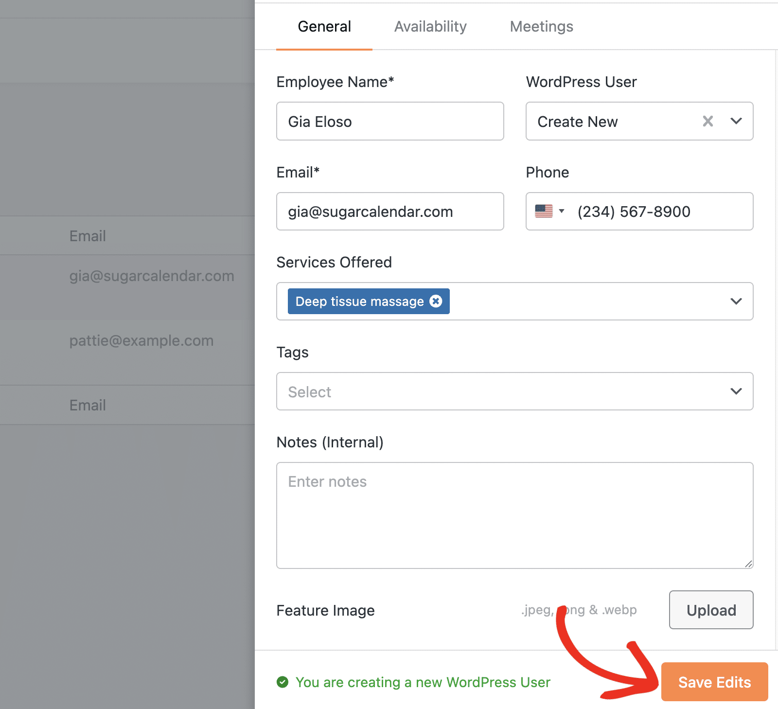 Save edits after assigning role to an existing employee