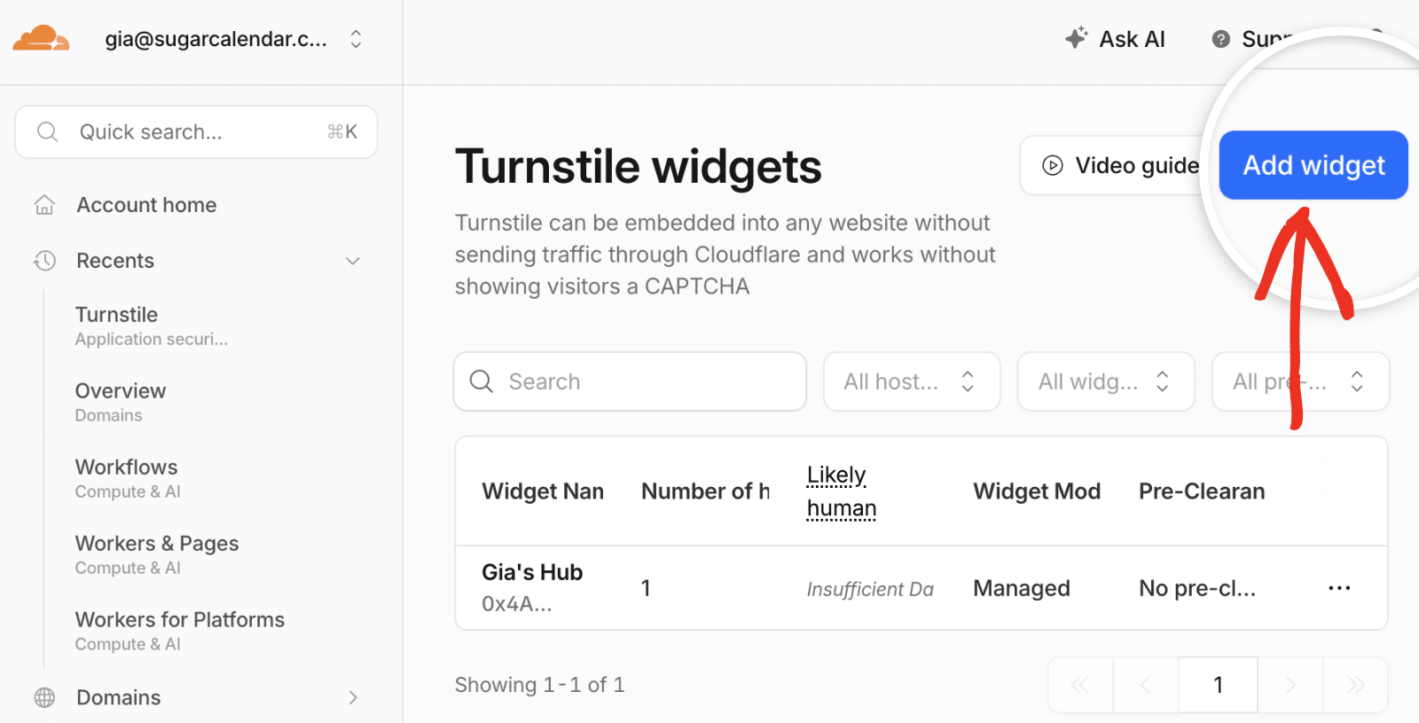 Click Add Widget Button Click Add Widget Button