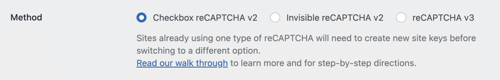 reCAPTCHA method