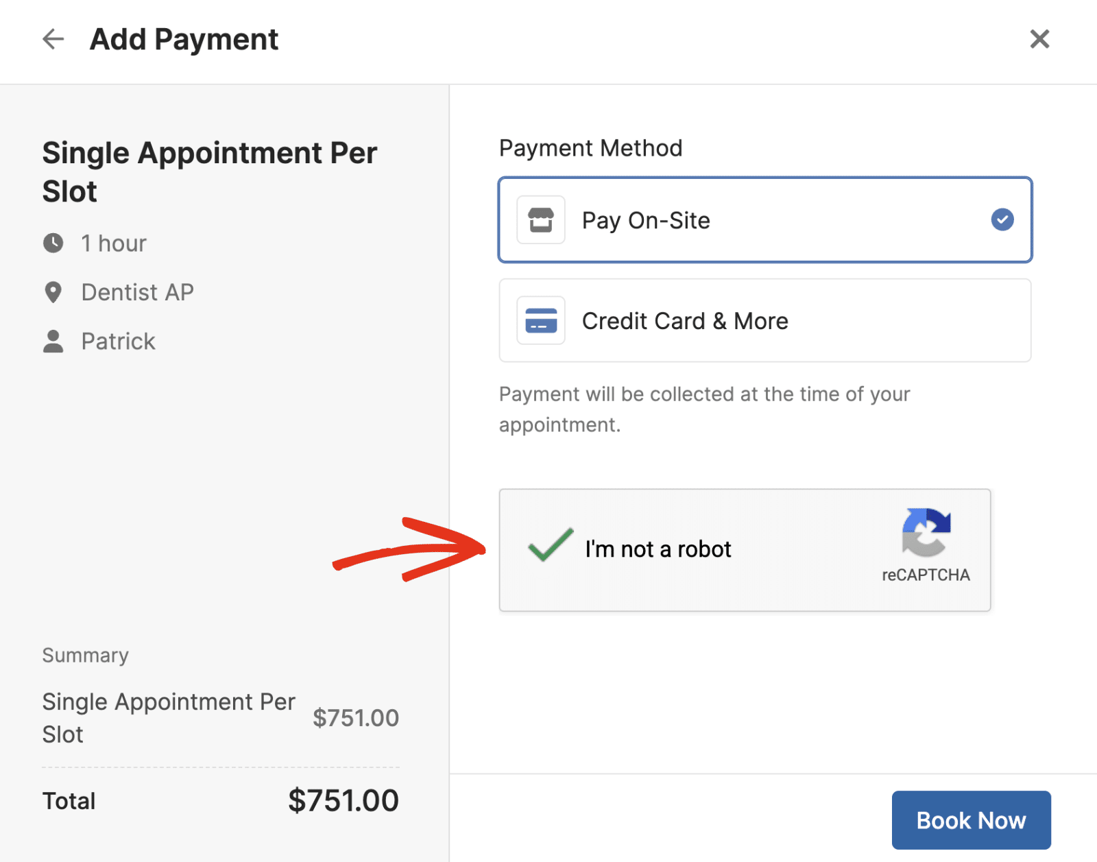 reCAPTCHA badge on website frontend