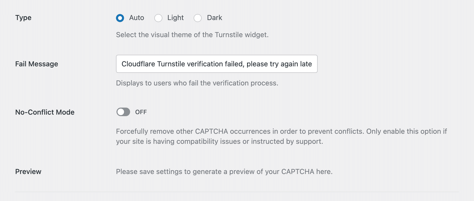 Configure Turnstile theme and options