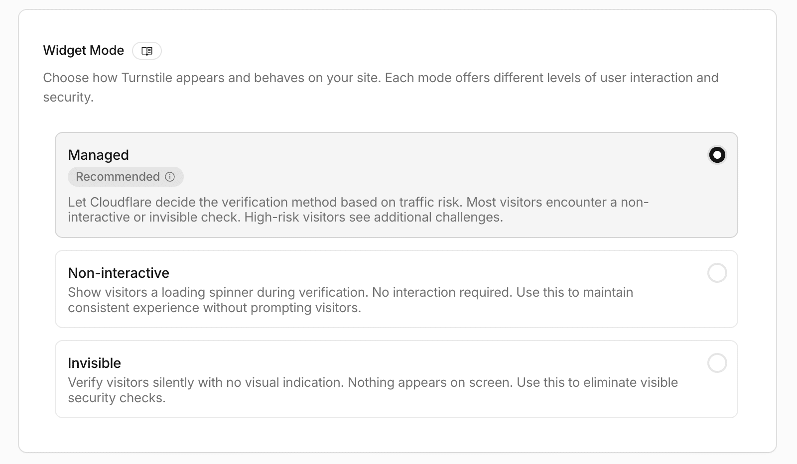 Select Widget Mode Select Widget Mode