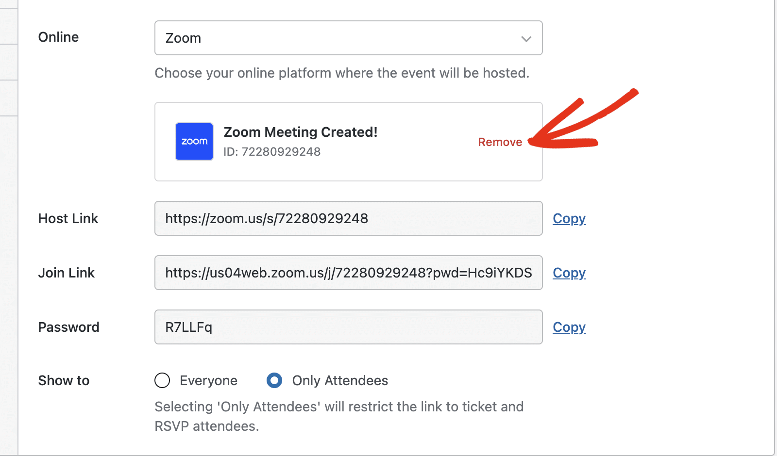 Remove Zoom meeting