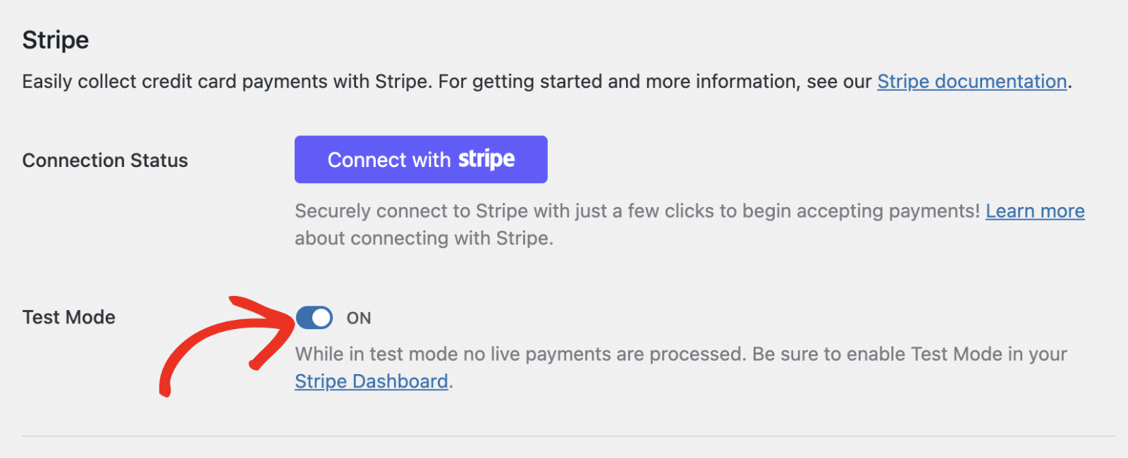 Enable test mode