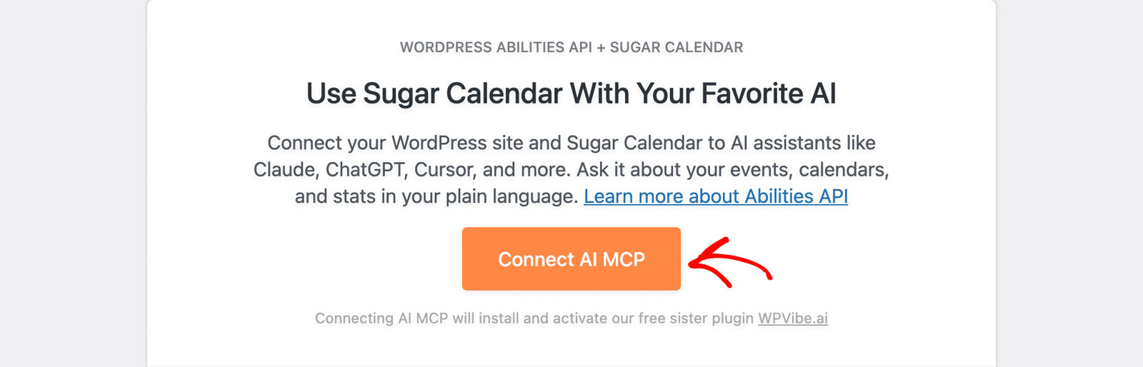 the AI MCP page with the Connect AI MCP button highlighted