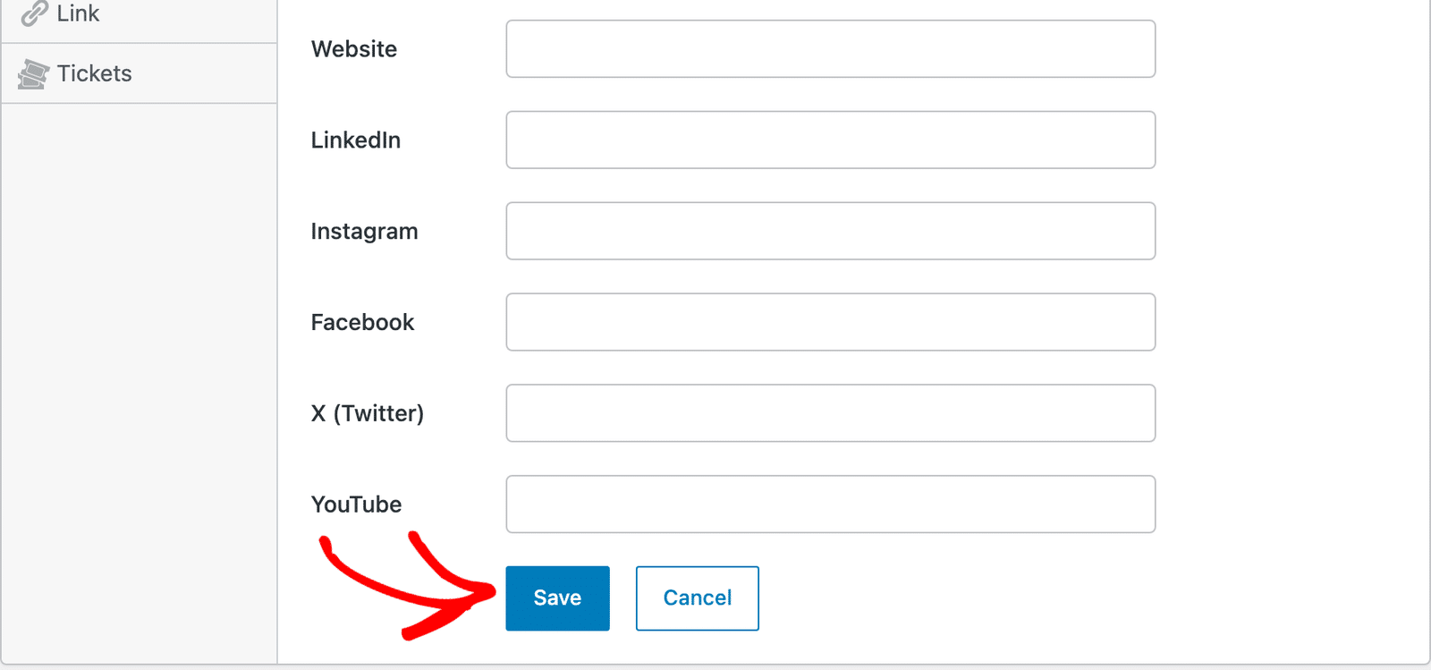 the Save button at the bottom of the new speaker form